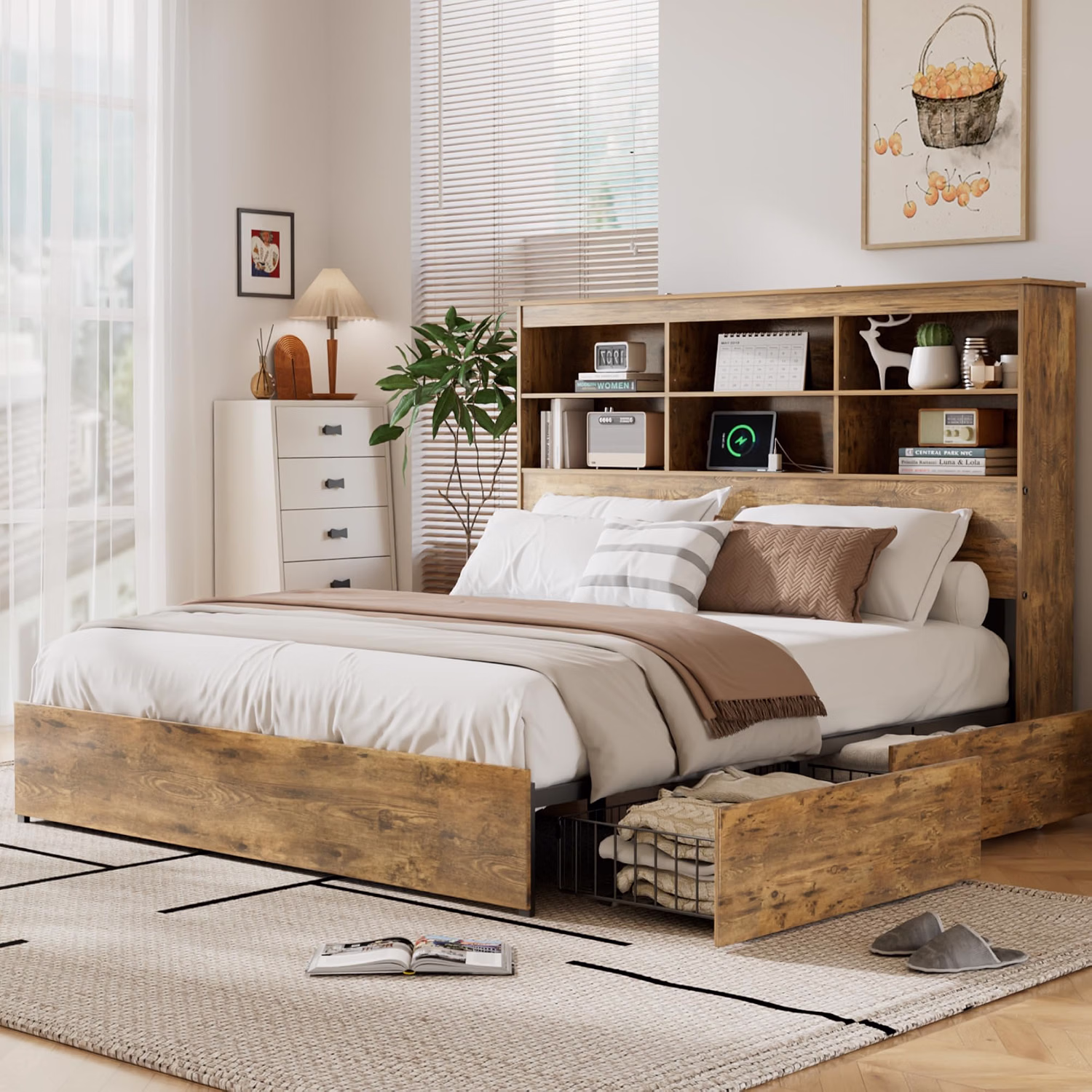 VECELO King Size Bed Frame