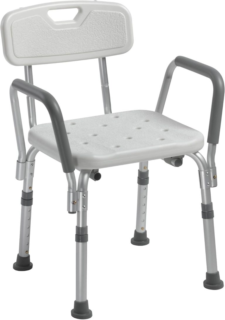 Drive Medical Premium Shower Chair with Back and Padded Arms
