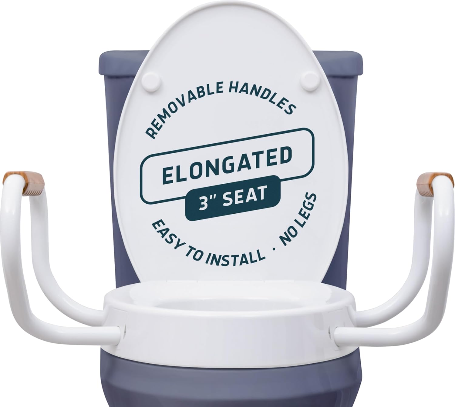 Lunderg Solva Raised Toilet Seat with Handles