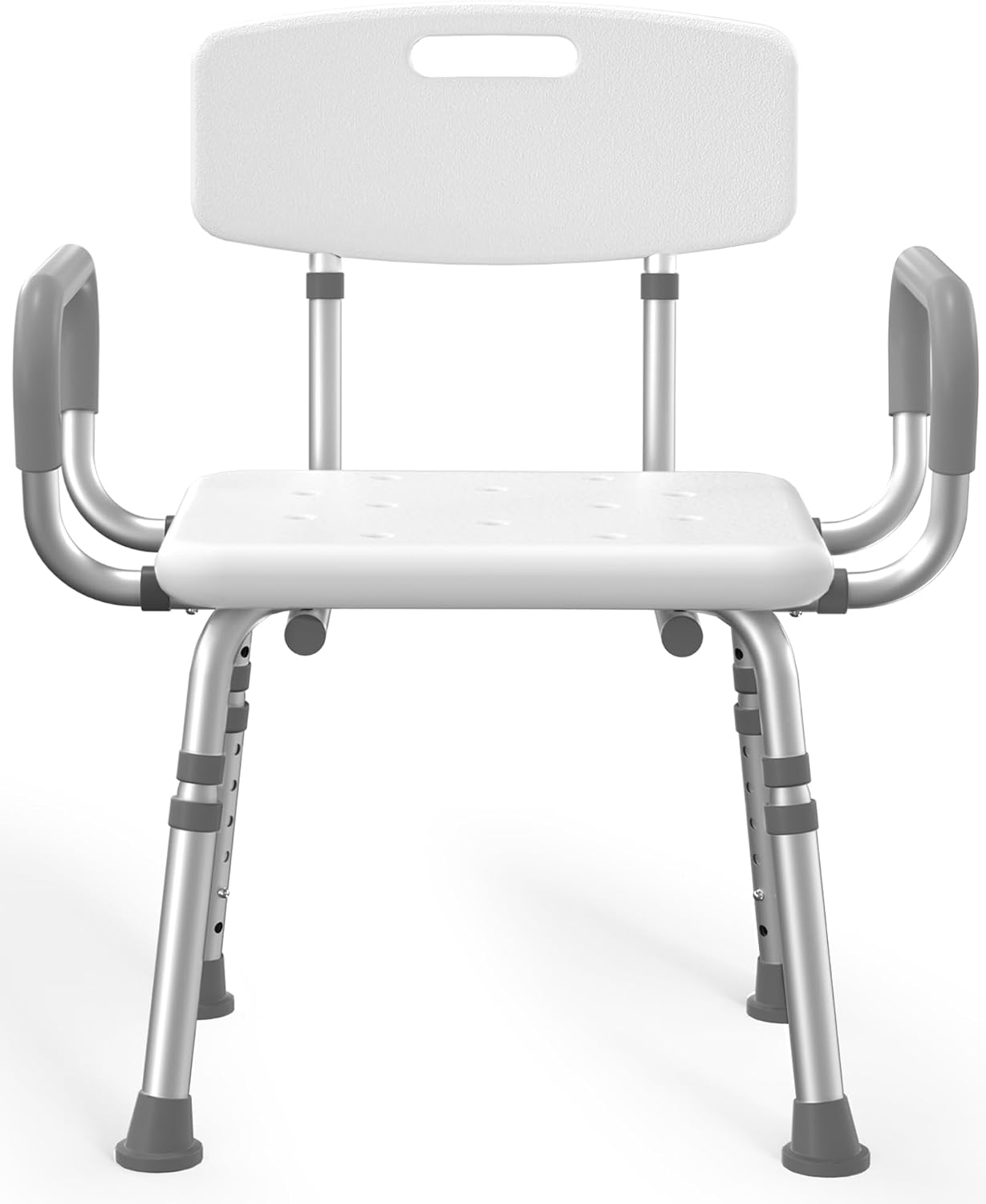 OMLAND Shower Chair for Inside Shower with Padded Armrests and Back